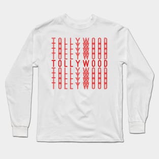 Tollywood Telugu Indian Movies Repeating Red Text Gift Long Sleeve T-Shirt